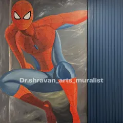A quick and energetic mural of Spider-Man for a young fan's room. It's always fun to bring a child's favorite hero to life in a big way!