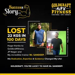 This is what real dedication looks like. We're incredibly proud of our member's success story, losing 22 kgs in just 100 days with the guidance of our expert trainer, Sandeep. This is the kind of life-changing result we strive for with every member of our fitness family.