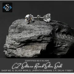 Our classic round solitaire ear studs, a must-have for any collection. These unisex studs feature high-grade CZ stones set in certified 92.5 silver, perfect for everyday elegance.