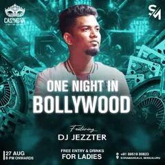 I regularly host "One Night in Bollywood" events. This poster promotes a night dedicated to the best Bollywood tracks, with free entry and drinks for ladies.