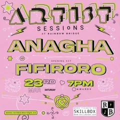 The vibrant poster for our Artist Session with Anagha Vishnu and opening act Fifiroro. Our showcases often feature a fantastic lineup of emerging local talent.