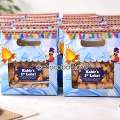 Celebrating a baby's first festival is a huge milestone, and the gifts should be just as special. I created these personalized "Kabir's 1st Lohri" gift bags for a family's celebration. Each bag was filled with traditional Lohri treats like rewari and gajak, making for a memorable and budget-friendly festive return gift.