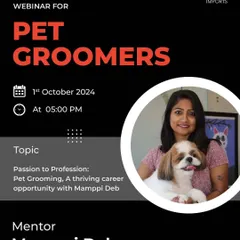 Our head groomer, Mamppi Deb, is passionate about sharing her knowledge. Here she is featured as a mentor for a webinar on turning a passion for pet grooming into a thriving profession.