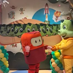 Our very own mascots, Tinga Dojo and Boxy, are always ready to party. They bring an extra level of energy and fun, posing for photos and dancing with the kids.