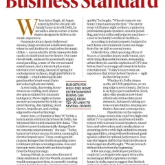 We were thrilled to be featured in the weekend special edition of Business Standard, alongside some of the biggest names in Indian luxury design. The article highlights the growing trend of high-end home entertainment.