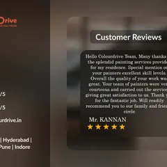 I am grateful for this 5-star review from Mr. Kannan, who commended my team's excellent skill level and courteous service. My goal is always to provide great satisfaction on every project, from painting to waterproofing.