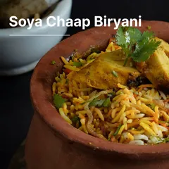 Our Soya Chaap Biryani is a delightful and protein-packed vegetarian twist on the classic dish, cooked in a traditional clay pot.