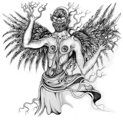 A surreal winged creature with multiple eyes and a terrifying grin. My work often features these kinds of unsettling yet fascinating beings, blending human and monstrous features.
