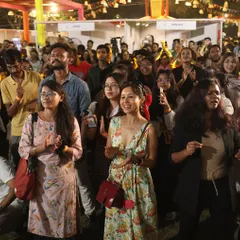 Another shot of the amazing crowd in Delhi. I love seeing people lost in the moment, clapping and singing along.