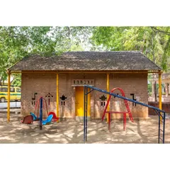 Originally a bus shelter, this arts classroom for the Spastic Society of Karnataka was built in just five weeks on a tight budget. Now standing for decades, its playful brickwork and accessible design show that thoughtful architecture can be both temporary and timeless.