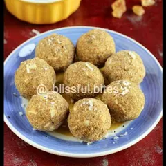 A plate of my homemade Goandh Ke Laddu. These nutrient dense laddus are packed with nuts and ghee, making them a healthy and traditional treat.