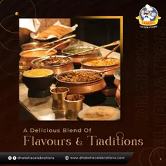 My buffet spreads are a delicious blend of flavours and traditions. This setup features a variety of curries and dishes served in traditional copper and brassware, adding an authentic touch to the dining experience.