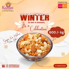 Winter is not a season, it's a celebration with our Gajar Ka Halwa. Each spoonful is a symphony of flavours.