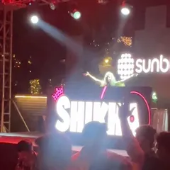 Another angle from my Sunburn set, with my name in lights on the console. A surreal moment, playing on one of India's biggest stages.