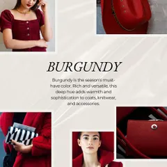 Burgundy is the must-have color of the season. This deep, rich hue adds warmth and sophistication to any outfit. This mood board provides inspiration for incorporating burgundy into your coats, knitwear, and accessories.