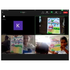 Proud moments from an online class where students are showing off their finished landscape drawings. It's wonderful to see their confidence grow as they share their work with the group.