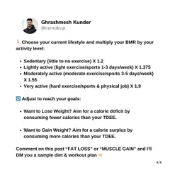 Once you know your BMR, the next step is to calculate your Total Daily Energy Expenditure (TDEE) based on your activity level. This allows us to create a calorie deficit for fat loss or a surplus for muscle gain.