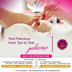 Feel fabulous from toe to toe with my pedicure services. This image captures the relaxing experience of a professional foot treatment at my salon.