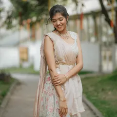 A full view of this poetic look, where the makeup feels as soft and serene as the moment itself. The focus is on radiant skin that looks beautiful in any light.