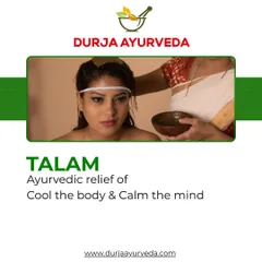 Talam is a therapy where a paste of medicated herbs is applied to the crown of the head. It is excellent for cooling the body, calming the mind, and reducing anxiety.