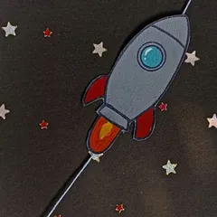 A rocket ship craft, showing the amazing creativity of our little artists.