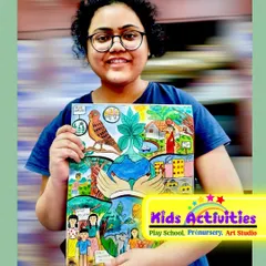 This powerful artwork, created by one of our students, sends a message of environmental care. Our workshops often explore meaningful themes, encouraging children to express their thoughts and ideas through art.
