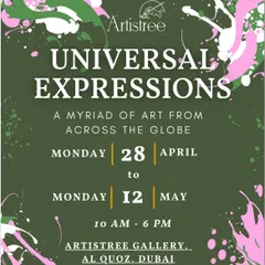 The official poster for the "Universal Expressions" exhibition at Artistree Gallery in Dubai. I was thrilled to showcase my Protagonist Series as part of this global collection of art.