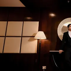Another angle from the same groom's portrait session, showing more of the luxurious hotel interior. I always make sure to get a variety of shots for the groom.