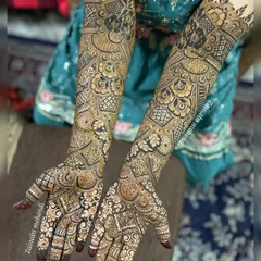 Both arms displayed, showing the symmetry and complexity of a full bridal set.