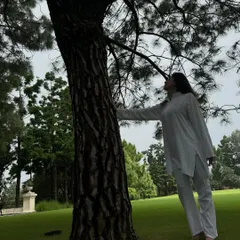 Connecting with the energy of nature. Simply touching a tree can be a grounding practice, reminding us of our connection to the living world and helping to stabilize our own energy.