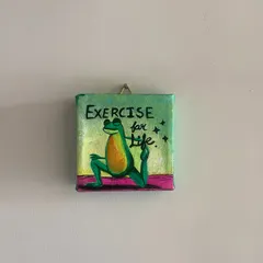 'Exercise for Life' featuring a very zen frog. I love adding a bit of humor and quirkiness to my motivational art. This piece is a fun reminder to stay active and find joy in movement.