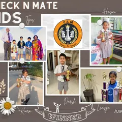A collage celebrating our Check N Mate kids who emerged victorious in their interschool chess tournaments. Their strategic brilliance and dedication make us incredibly proud.