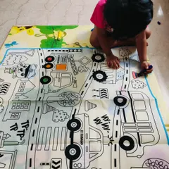 This reusable coloring mat is a lifesaver for keeping kids engaged after school. Just color, wash, and repeat. It's great for quiet time or playdates.