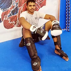 Taking a moment to rest after some good striking rounds. The grind is tough, but the feeling of progress is worth it.