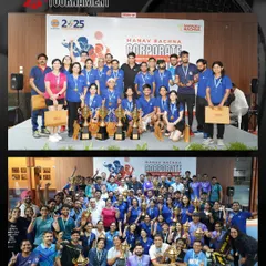 A group photo of all the participants and winners. Our corporate tournaments are about more than just winning; they are about participation, team spirit, and creating a memorable experience for everyone involved.