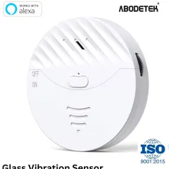 Protect vulnerable entry points with our wireless glass vibration sensors. This ISO 9001 certified device is compatible with Amazon Alexa and detects the specific frequency of breaking glass, triggering a loud alarm to deter intruders.
