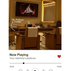 Now playing: your Valentine's pedicure. The Pedicure Lounge at my Bandra salon is the perfect cozy spot to relax and treat yourself, complete with a virtual fireplace for the ultimate cozy vibe.