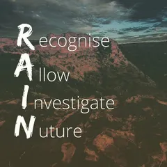 The RAIN method is a mindfulness practice to help you navigate difficult emotions. We learn to Recognize, Allow, Investigate, and Nurture our feelings of anxiety or frustration.