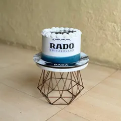 Another view of our popular RADO watch theme cake, customized for "Dada".
