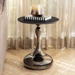 Another look at our Onyx Elegance side table. This piece is part of a whole new collection of classy, stylish, and luxurious side tables designed to elevate your living room or bedroom decor.