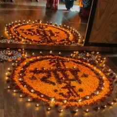 As a Sanatani, Bhakti Yoga, or the yoga of devotion, is a vital part of my practice. Creating this 'Ram' rangoli with flowers and diyas is a form of meditation, a way to connect with spirituality and find peace.