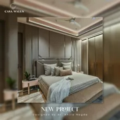 A recent project where we designed and installed these elegant, full-height wall panels. The subtle vertical lines and soft, neutral tones create a serene and sophisticated atmosphere, perfectly complementing the modern bedroom decor.