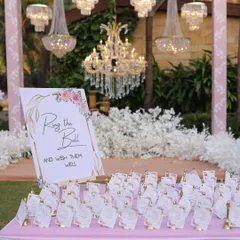 A 'Ring the Bell' station where guests can write their wishes for the couple. This is a lovely interactive element and a great keepsake.