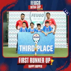 The 'Happy Hopper' team, who secured the First Runner-Up position in the U-9 category.