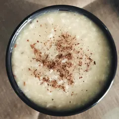 A bowl of my simple and comforting Moong Dal Khichdi. It's very light on the stomach and perfect for when you want a nourishing, easy-to-digest meal.