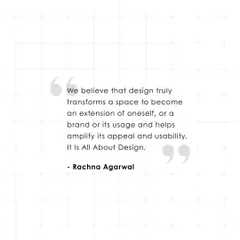 A quote from our founder, Rachna Agarwal, featured in Fortune India. It encapsulates our core belief that design transforms a space to amplify its appeal and usability.