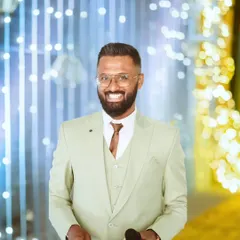 Here I am in my element as an anchor and host. I love connecting with the audience and guiding the flow of an event, whether it's a corporate awards night or a private celebration.