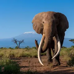 The legendary tusker, Craig, standing before the mighty Mount Kilimanjaro in Amboseli. My African expeditions are designed to capture these iconic, once-in-a-lifetime frames, placing you right in the heart of nature's grandest theatre.