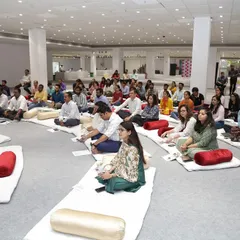 Participants at the Raymond corporate workshop are fully engaged in the session. We create an immersive experience that helps stir the soul and foster creativity.