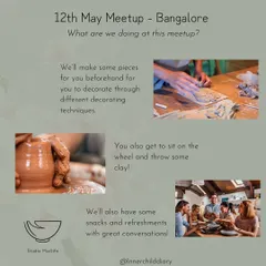 Details for our Mother's Day meetup. We offered a chance to decorate pieces, throw on the wheel, and share in conversation and snacks in a compassionate environment.